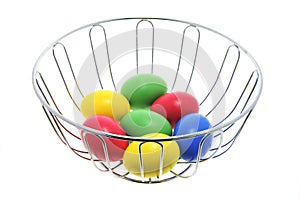 Easter Eggs in Wire Bowl