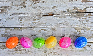 Easter eggs wood background