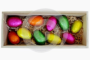 Easter Eggs in Wood Box 1