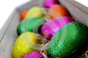 Easter Eggs in Wood Box 2