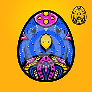 Easter ethnic egg-bird