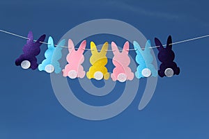 Easter festoon in front of the blue sky