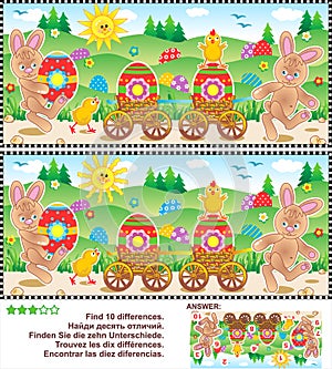 Easter find the differences picture puzzle