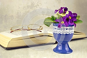 Easter flowers in egg-cup