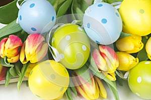 Easter flowers and eggs