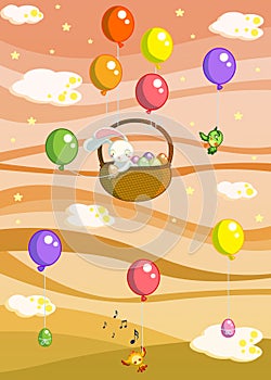 Easter flying bunny card