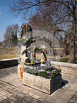 Easter fountain celebration in Germany