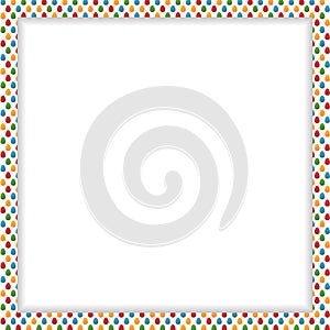 Easter frame with colorful eggs pattern and free space in the ce