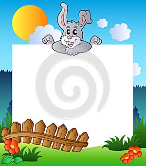 Easter frame with lurking bunny