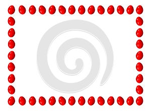 Easter frame made from red painted eggs - cdr format