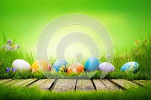 Easter frames with colorful eggs