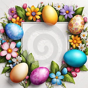 Easter frames with colorful eggs