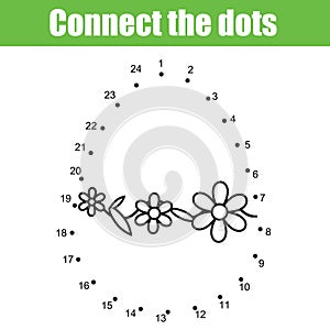 Easter game. Connect the dots by numbers. Children educational game. Printable worksheet activity. photo