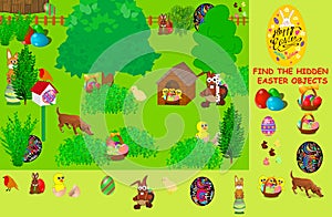 Easter Garden - Find the Hidden Easter Objects - Fun Game for Children