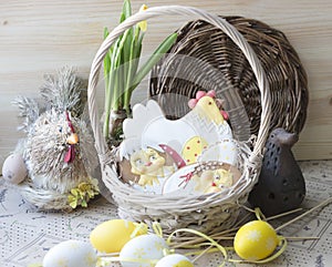 Easter gingerbread in a basket