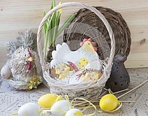 Easter gingerbread in a basket
