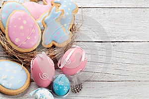 Easter gingerbread cookies and eggs