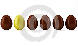Easter gold and chocolate eggs
