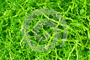 Easter grass, vibrant green made of shredded crimped paper