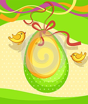 Easter green background vector