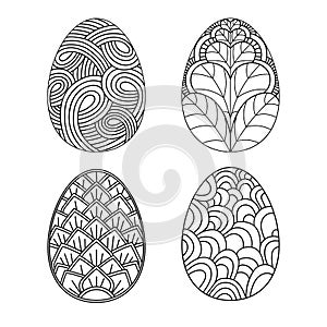 Easter hand drawing eggs,titles set