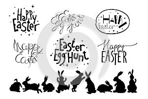 Easter hand drawn design elements photo