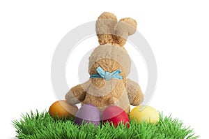 Easter Handmade Bunny with Eggs in Basket