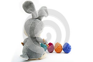 Easter Handmade Bunny with Eggs in Basket