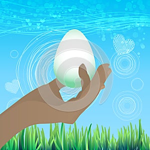 Easter happy spring sky background holiday egg