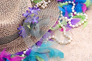 Easter Hat with Pearls and Boa