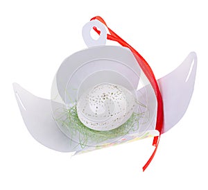 Easter hen`s egg with carving