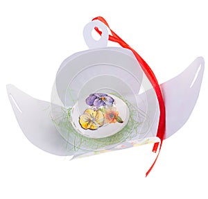 Easter hen`s egg with carving