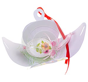 Easter hen`s egg with carving