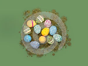 Easter holiday eggs color isolate