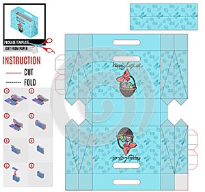 Easter holiday package template with gift basket