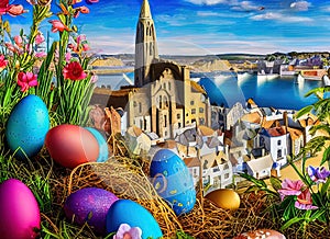 Easter Holiday Scene in Abertawe,Swansea,United Kingdom.