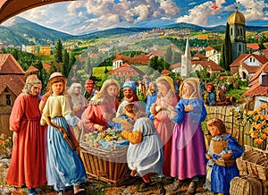 Easter Holiday Scene in Banja Luka,Srpska, Republika,Bosnia And Herzegovina.
