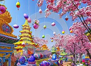 Easter Holiday Scene in Bazhou,Hebei,China.