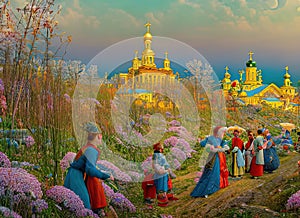 Easter Holiday Scene in Bila Tserkva,Kyyivs’ka Oblast’,Ukraine.