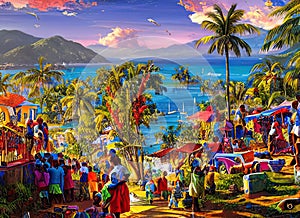 Easter Holiday Scene in Cap-Haitien,Nord,Haiti.