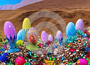 Easter Holiday Scene in Iquique,TarapacÃ¡,Chile. photo
