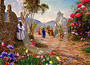 Easter Holiday Scene in Ixtapaluca,MÃ©xico,Mexico. photo