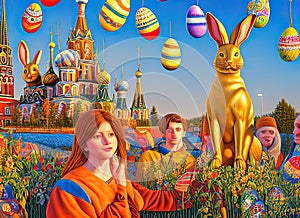 Easter Holiday Scene in Kaliningrad,Kaliningradskaya Oblast’,Russia.