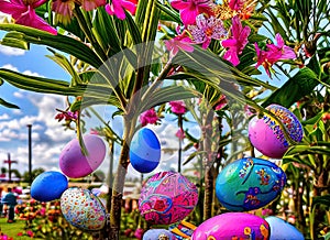 Easter Holiday Scene in Kissimmee,Florida,United States.