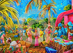 Easter Holiday Scene in Las Tunas,Las Tunas,Cuba.