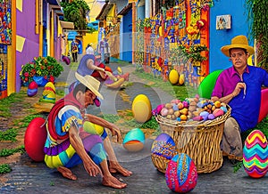 Easter Holiday Scene in Machala,El Oro,Ecuador. photo