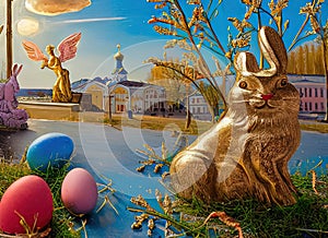 Easter Holiday Scene in Perm,Permskiy Kray,Russia.