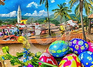 Easter Holiday Scene in San Cristobal,Valdesia,Dominican Republic.