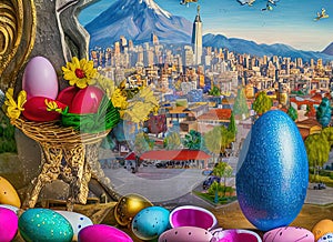 Easter Holiday Scene in Santiago,Región Metropolitana,Chile.