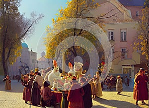 Easter Holiday Scene in Simferopol,Krym, Avtonomna Respublika,Ukraine.